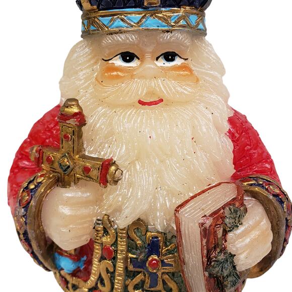 Vintage Santa Candle Christmas Twos Company Candle Russian Preist NEW - Picture 3 of 11